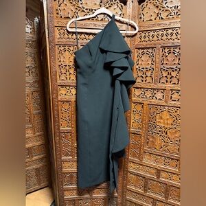 C/MEO Collective Black One-Shoulder Dress with Ruffle